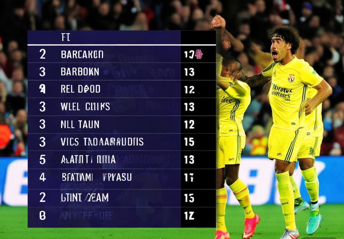 皇马巴萨领衔西甲联赛争冠集团，四强分差仅一分悬念迭起